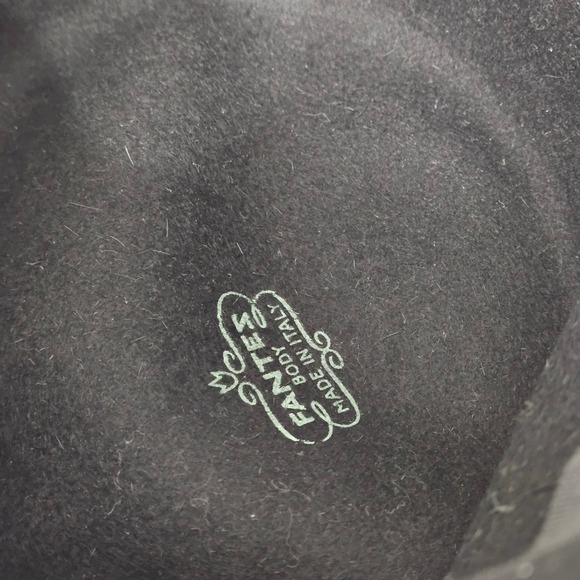 Vintage Mr Walter New York Black Fur Felt Beaded‎ Hat Satin Bow Fantes Italy 50s main image 13